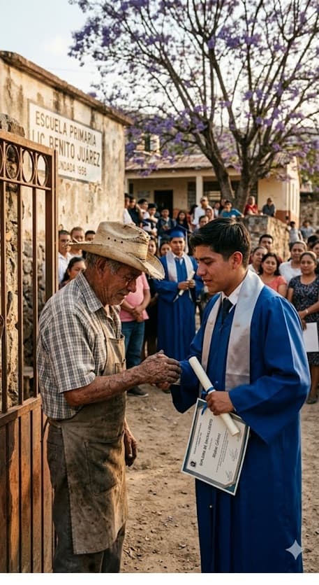 “O PAI POBRE QUE ESPEROU EM FRENTE À ESCOLA POR 12 ANOS… ATÉ O DIA EM QUE SEU FILHO SAIU E DISSE UMA FRASE QUE DEIXOU TODOS EM SILÊNCIO.”