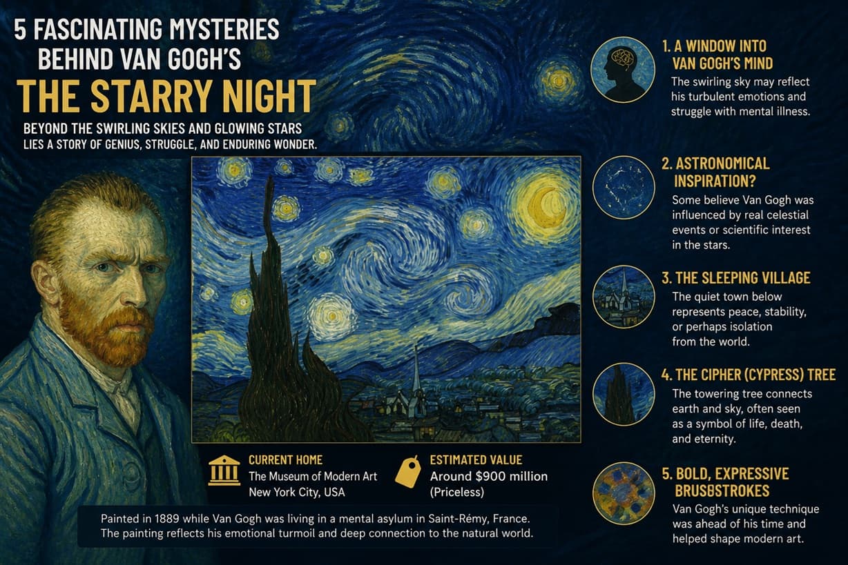 Vincent van Gogh (1853–1890) is widely recognized today as one of history’s greatest artists, though true recognition came only after his death. During his short and troubled life, the Dutch painter struggled with poverty, emotional turmoil, and severe mental health challenges that deeply influenced his work.