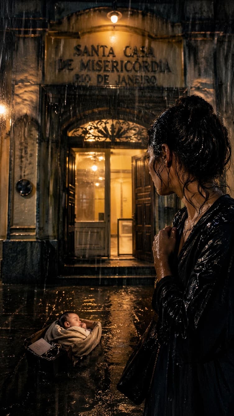 “Quase 40 anos atrás, em uma noite de chuva torrencial no Rio de Janeiro, eu deixei meu próprio filho recém-nascido na porta da Santa Casa de Misericórdia para proteger minha reputação e a vida que eu achava ‘certa’… mas quando a velhice e a doença chegaram, e até minha família me virou as costas, a única pessoa que estendeu a mão para mim foi justamente aquela criança — e o que ela disse antes de ir embora me condenou a viver o resto da vida em arrependimento.”