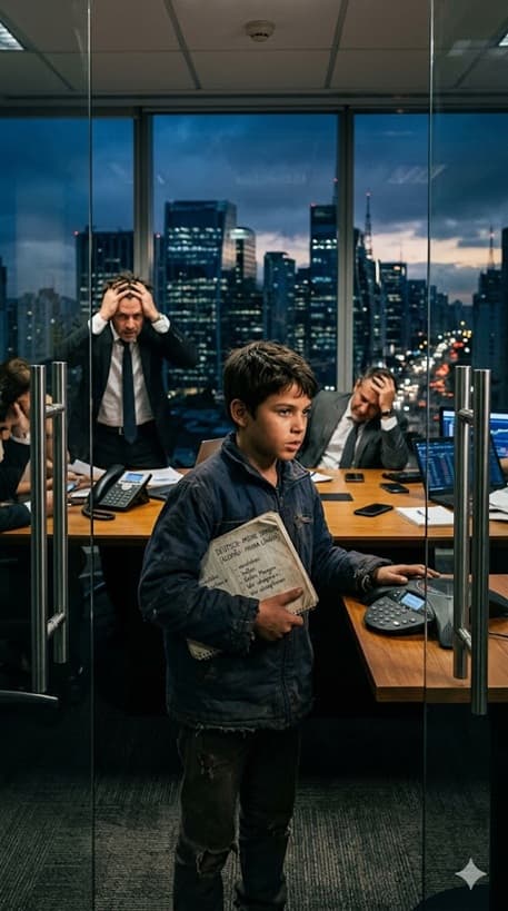 O filho da faxineira atendeu a ligação no lugar do CEO… 30 segundos depois, toda a empresa ficou em silêncio — a verdade chocou a todos!