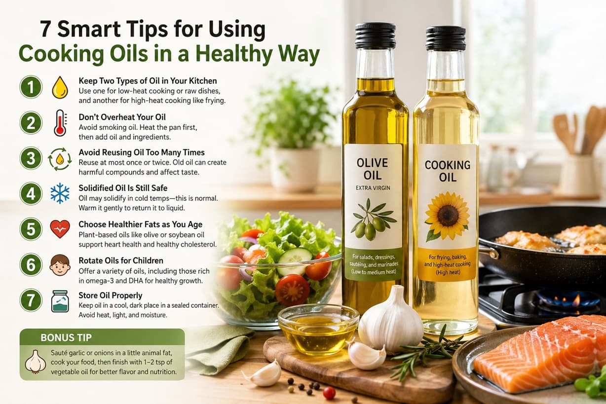 7 Smart Tips for Using Cooking Oils in a Healthy Way