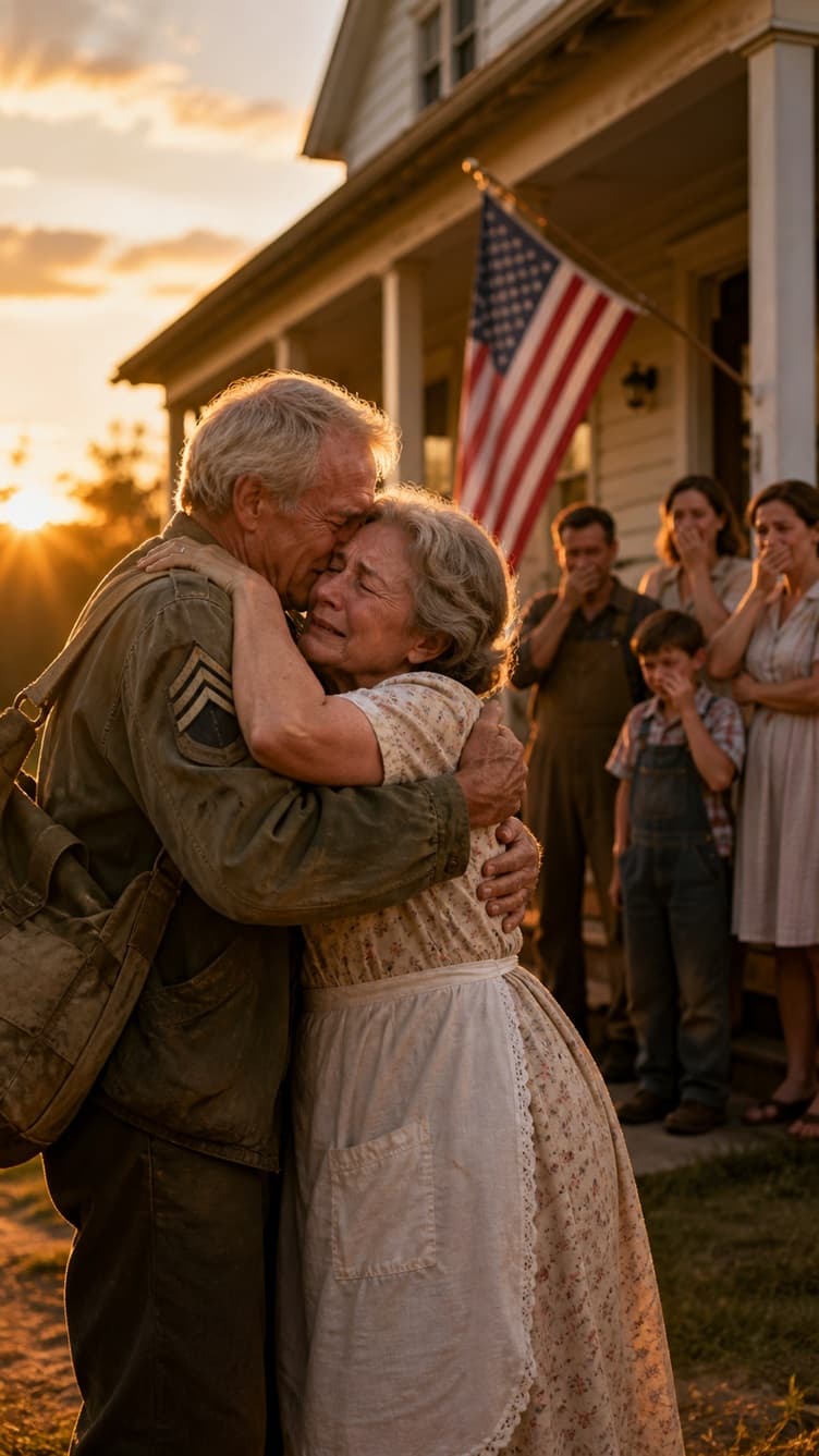 He left home in an old military uniform more than 30 years ago, kissed his young wife goodbye, and vanished into the horrors of war — His family was told he would never return, but one quiet afternoon, a gray-haired stranger stepped off a bus carrying a faded photograph, an unopened letter, and a secret that would bring an entire family to tears