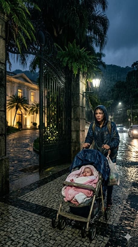 Mãe solteira leva filha doente sob a chuva no Rio — e não imaginava que pisaria numa mansão onde um bilionário discreto mudaria seu destino para sempre!