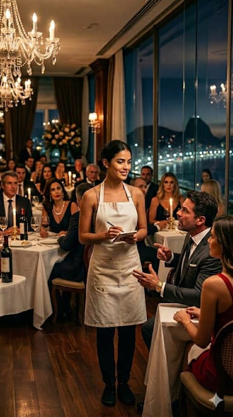 “Milionário tenta humilhar garçonete falando francês — 10 segundos depois, o restaurante inteiro no Rio fica em choque…”