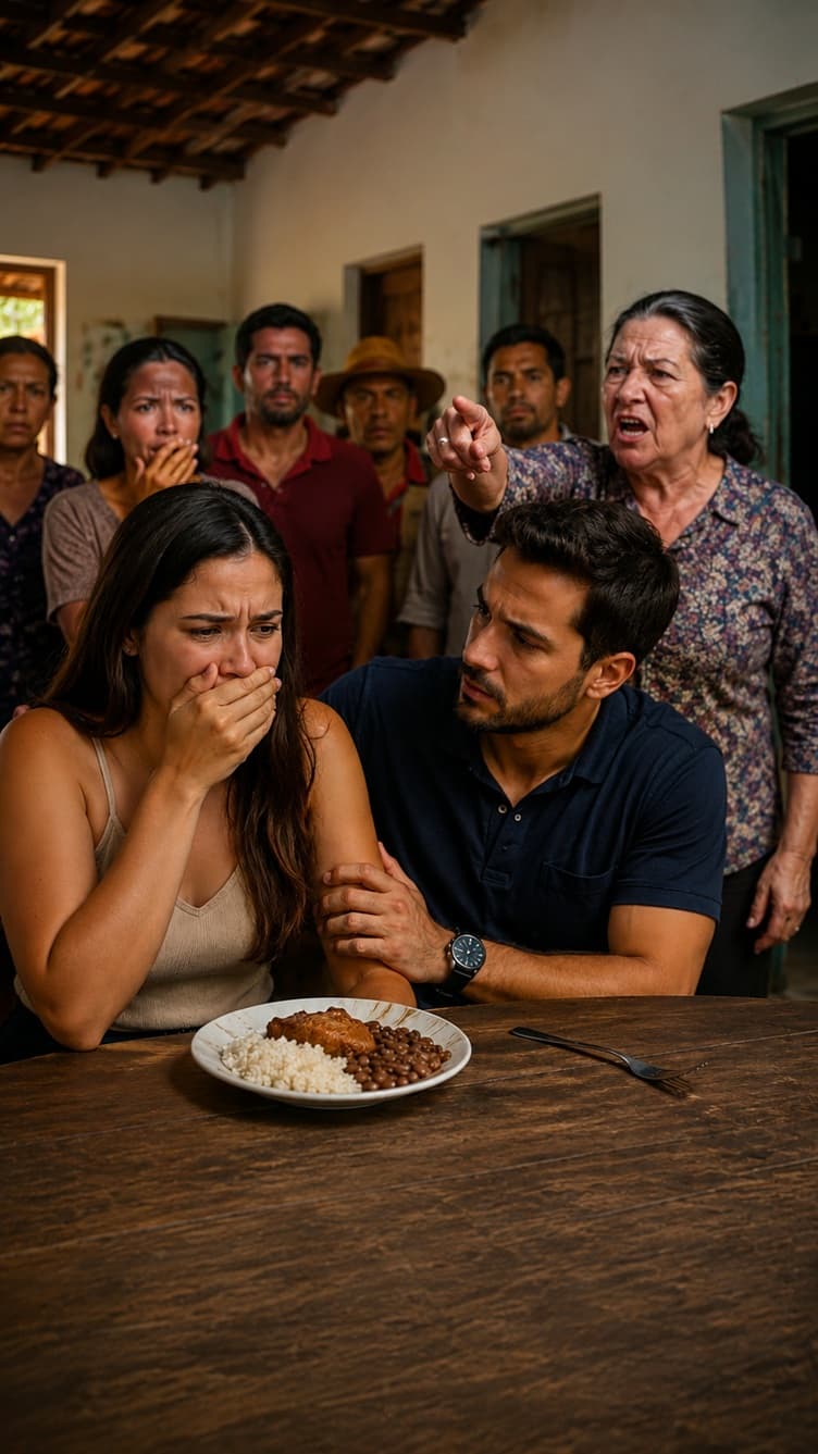 “Na Primeira Vez Que Fui Conhecer A Família Do Meu Namorado Médico No Interior Do Nordeste, Minha Sogra Serviu Restos Azedos, Feijão Velho E Carne Dormida Como Se Eu Fosse Empregada… Mas Quando Pensou Que Eu Estava Grávida, Ela Baixou O Dote De 100 Mil Reais Para Apenas Mil Na Frente De Toda A Família—Até Que Uma Única Pergunta Minha Fez Toda A Família Ferreira Ficar Sem Chão!”